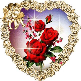 Róże w ramce serca